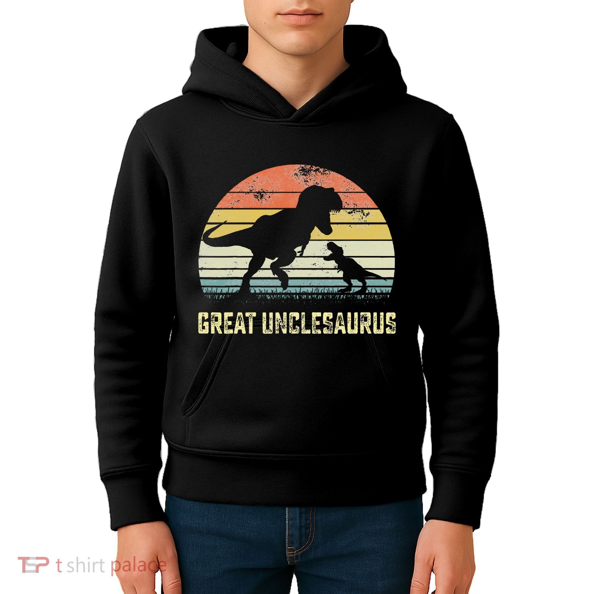 Great Unclesaurus T Rex Dinosaur Great Uncle Saurus Kids Hoodie
