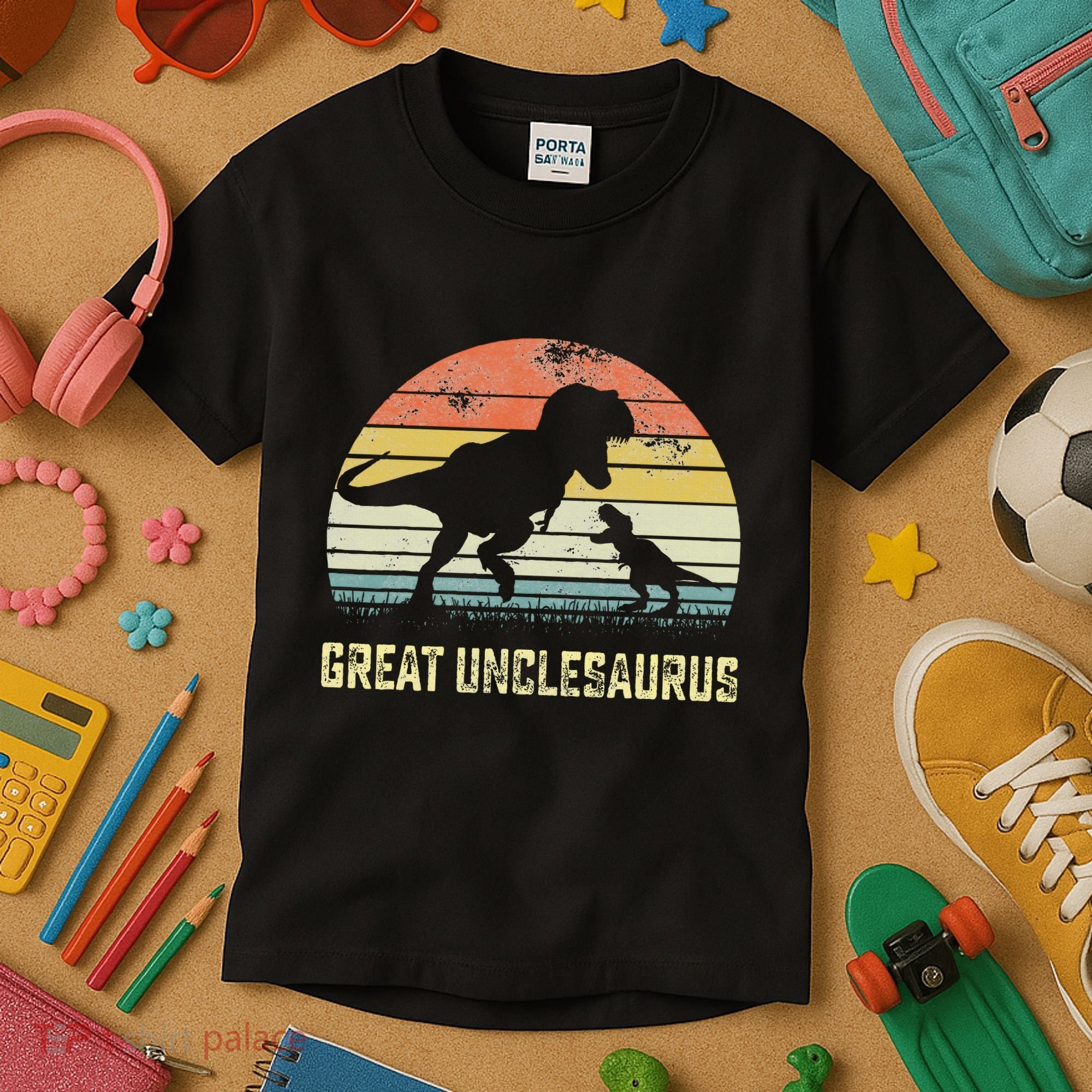 Great Unclesaurus T Rex Dinosaur Great Uncle Saurus Kids T-Shirt