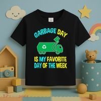 Garbage Uniform Trash Truck Kids Garbage Man Costume Toddler T-Shirt thumb 3