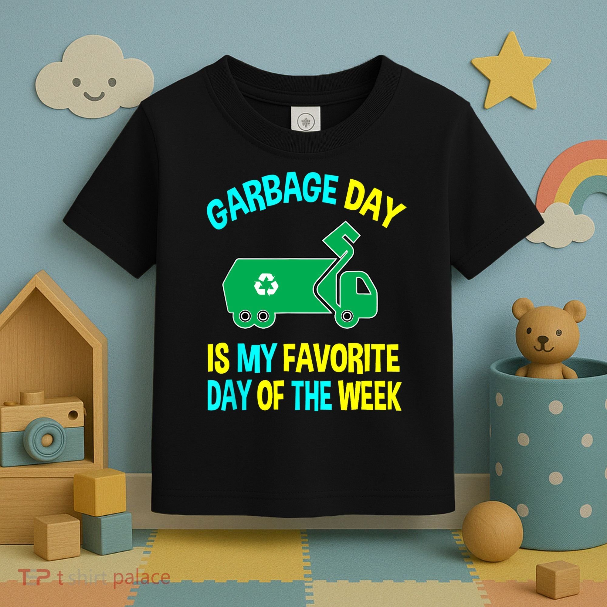Garbage Uniform Trash Truck Kids Garbage Man Costume Toddler T-Shirt