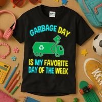 Garbage Uniform Trash Truck Kids Garbage Man Costume Kids T-Shirt thumb 3