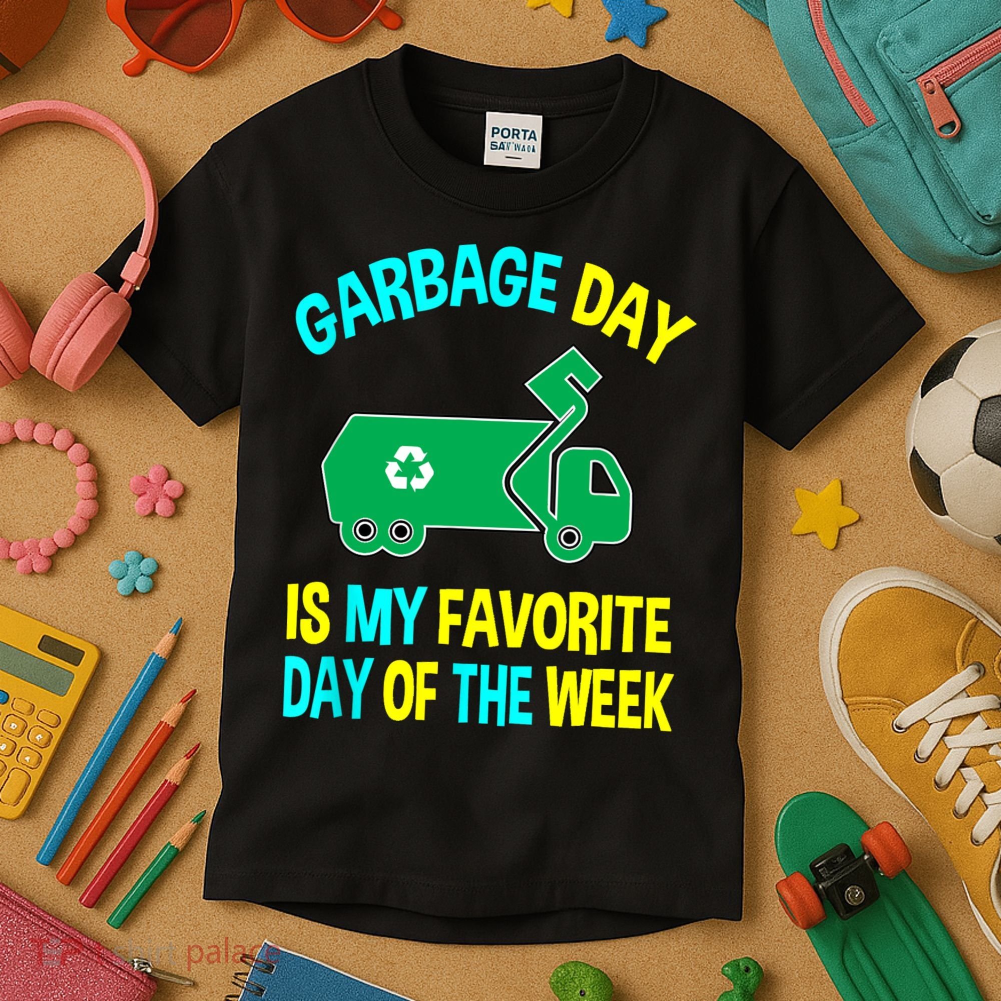Garbage Uniform Trash Truck Kids Garbage Man Costume Kids T-Shirt