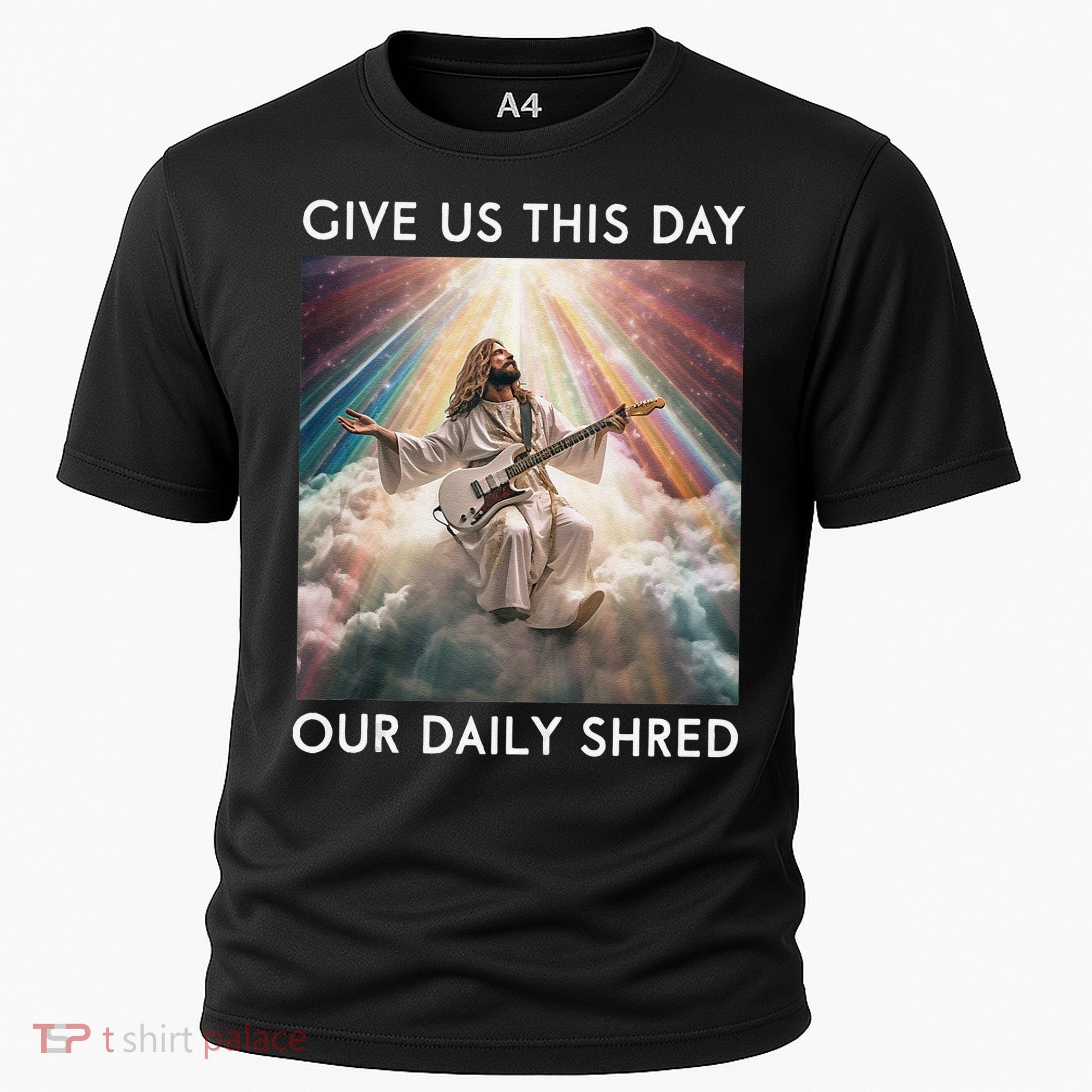 Give Us This Day Our Daily Shred Jesus Christian Cooling Performance Crew T-Shirt