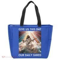 Give Us This Day Our Daily Shred Jesus Christian Tote Bag thumb 0