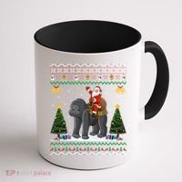 Gorilla Ugly Xmas Gift Santa Riding Gorilla Christmas Gift Coffee Mug thumb 1