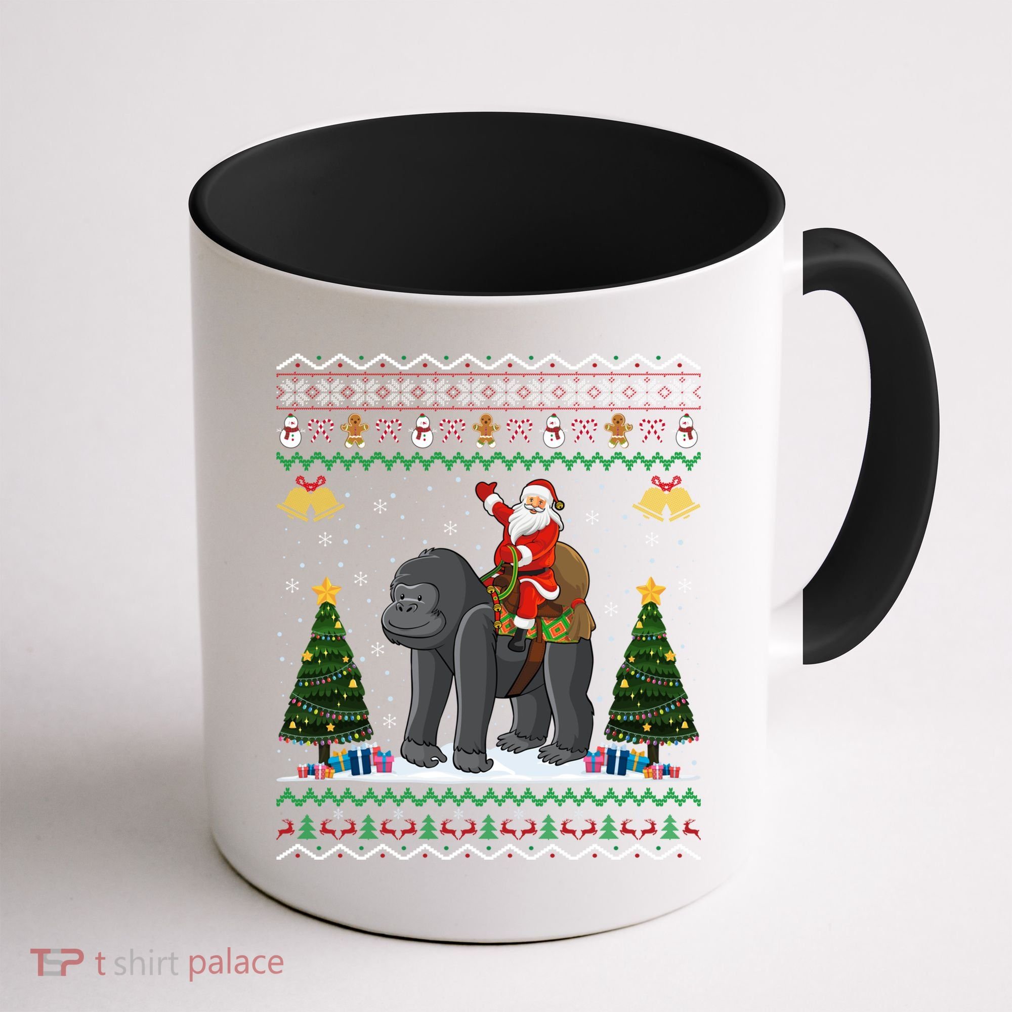 Gorilla Ugly Xmas Gift Santa Riding Gorilla Christmas Gift Coffee Mug