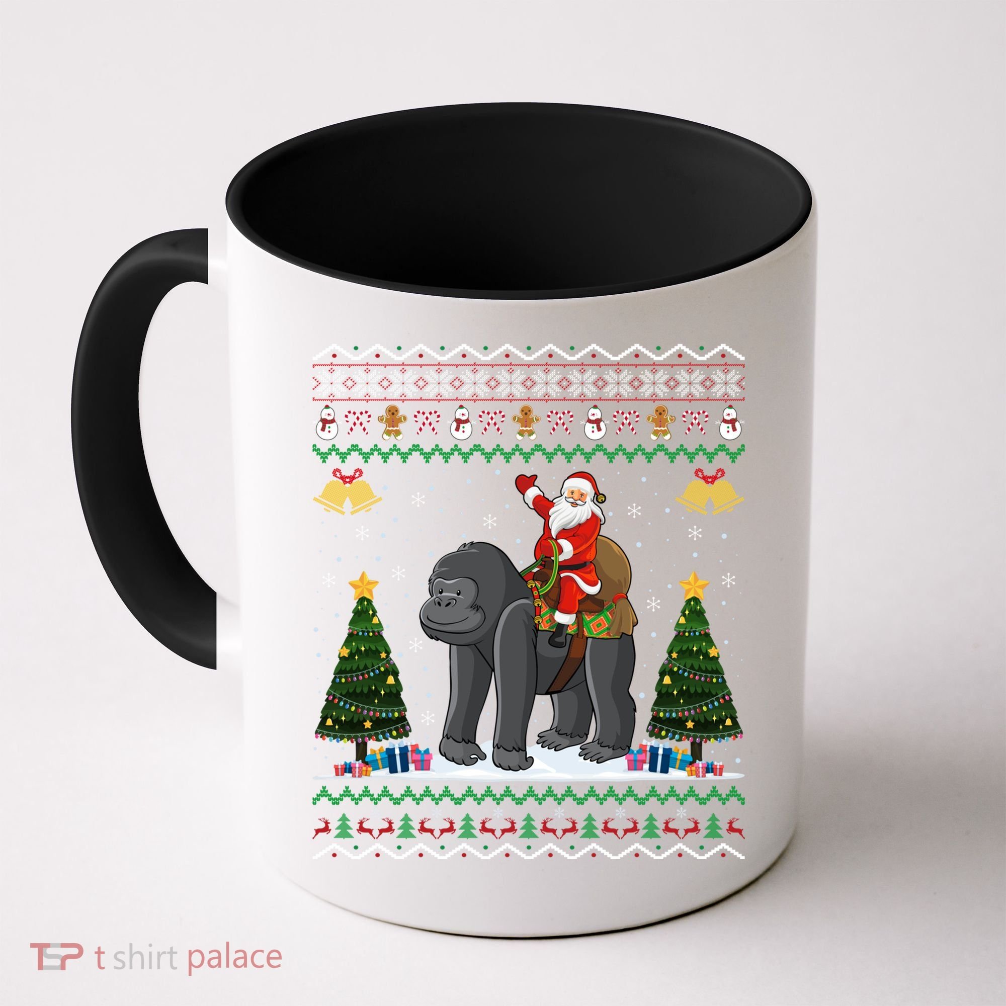 Gorilla Ugly Xmas Gift Santa Riding Gorilla Christmas Gift Coffee Mug