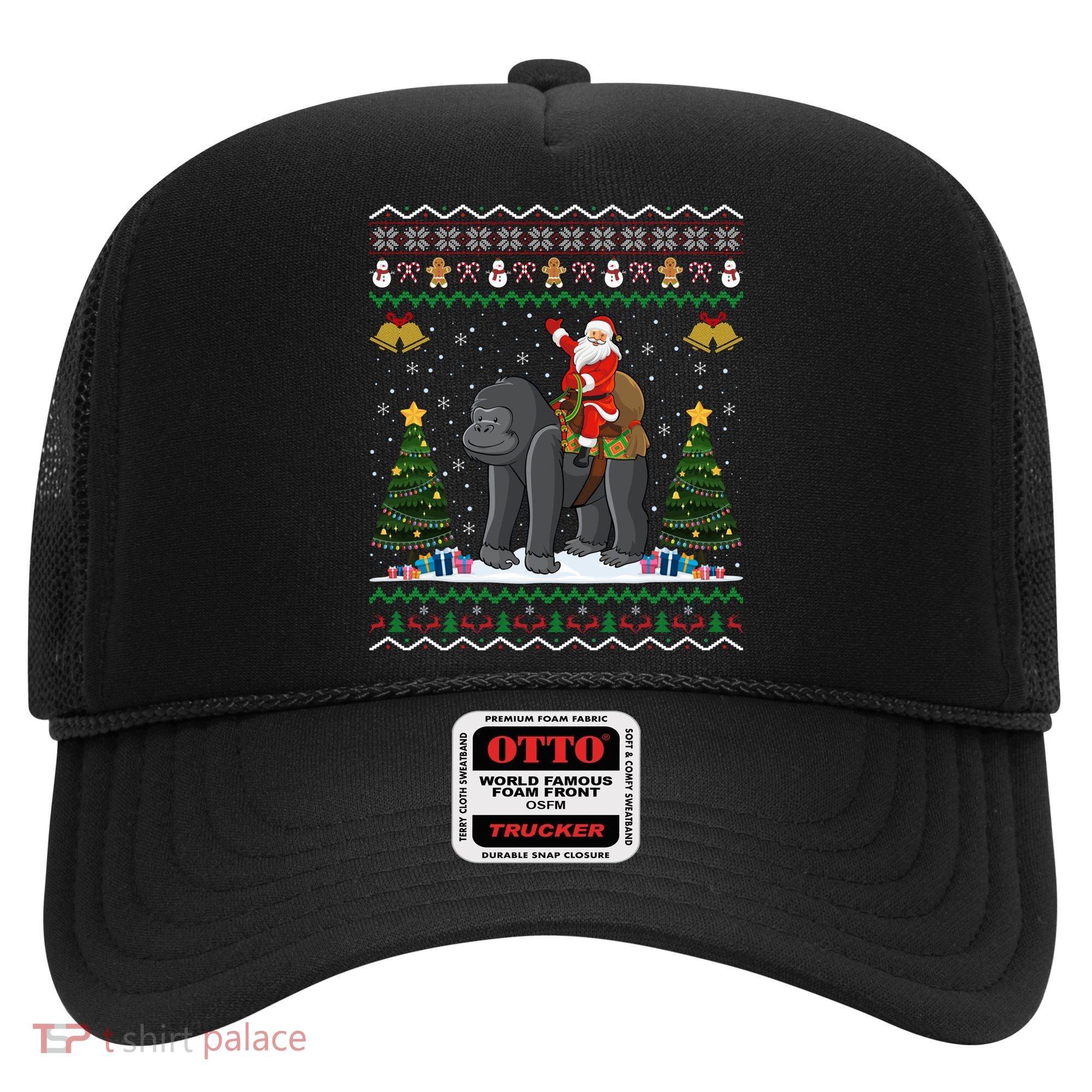 Gorilla Ugly Xmas Gift Santa Riding Gorilla Christmas Gift Hat