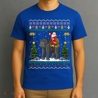Gorilla Ugly Xmas Gift Santa Riding Gorilla Christmas Gift T-Shirt thumb 3