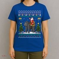Gorilla Ugly Xmas Gift Santa Riding Gorilla Christmas Gift T-Shirt thumb 4
