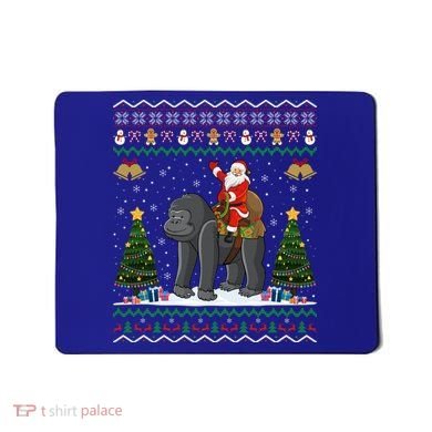 Gorilla Ugly Xmas Gift Santa Riding Gorilla Christmas Gift Mousepad