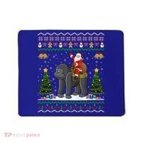 Gorilla Ugly Xmas Gift Santa Riding Gorilla Christmas Gift Mousepad thumb 0