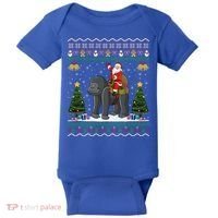 Gorilla Ugly Xmas Gift Santa Riding Gorilla Christmas Gift Baby Bodysuit thumb 0