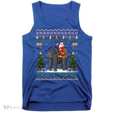 Gorilla Ugly Xmas Gift Santa Riding Gorilla Christmas Gift Tank Top