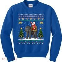 Gorilla Ugly Xmas Gift Santa Riding Gorilla Christmas Gift Kids Sweatshirt thumb 0