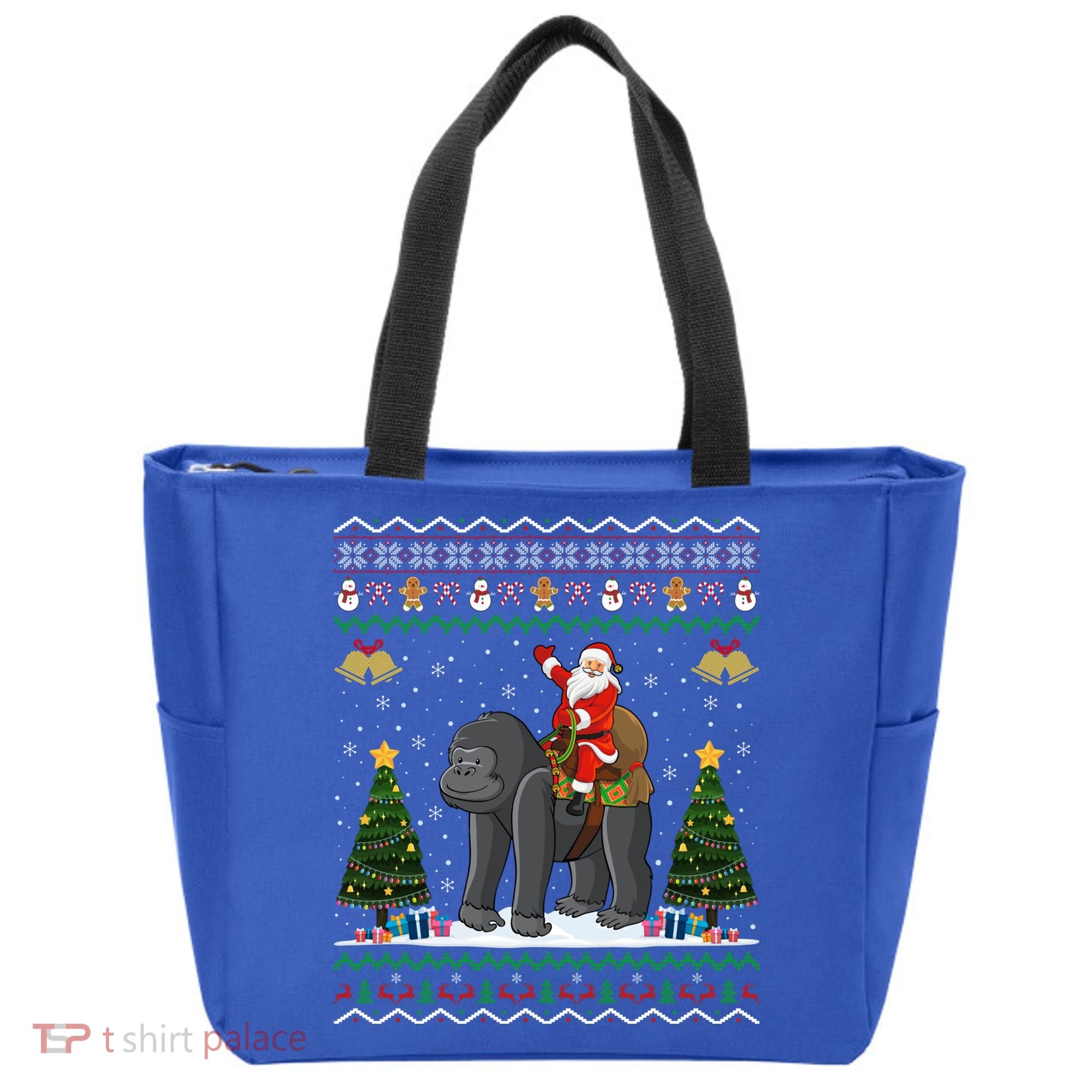 Gorilla Ugly Xmas Gift Santa Riding Gorilla Christmas Gift Tote Bag
