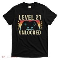 Gaming Vintage 21st Birthday Gift 21 Year Old Boy Girl Gamer T-Shirt thumb 0