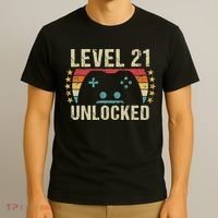 Gaming Vintage 21st Birthday Gift 21 Year Old Boy Girl Gamer T-Shirt thumb 3
