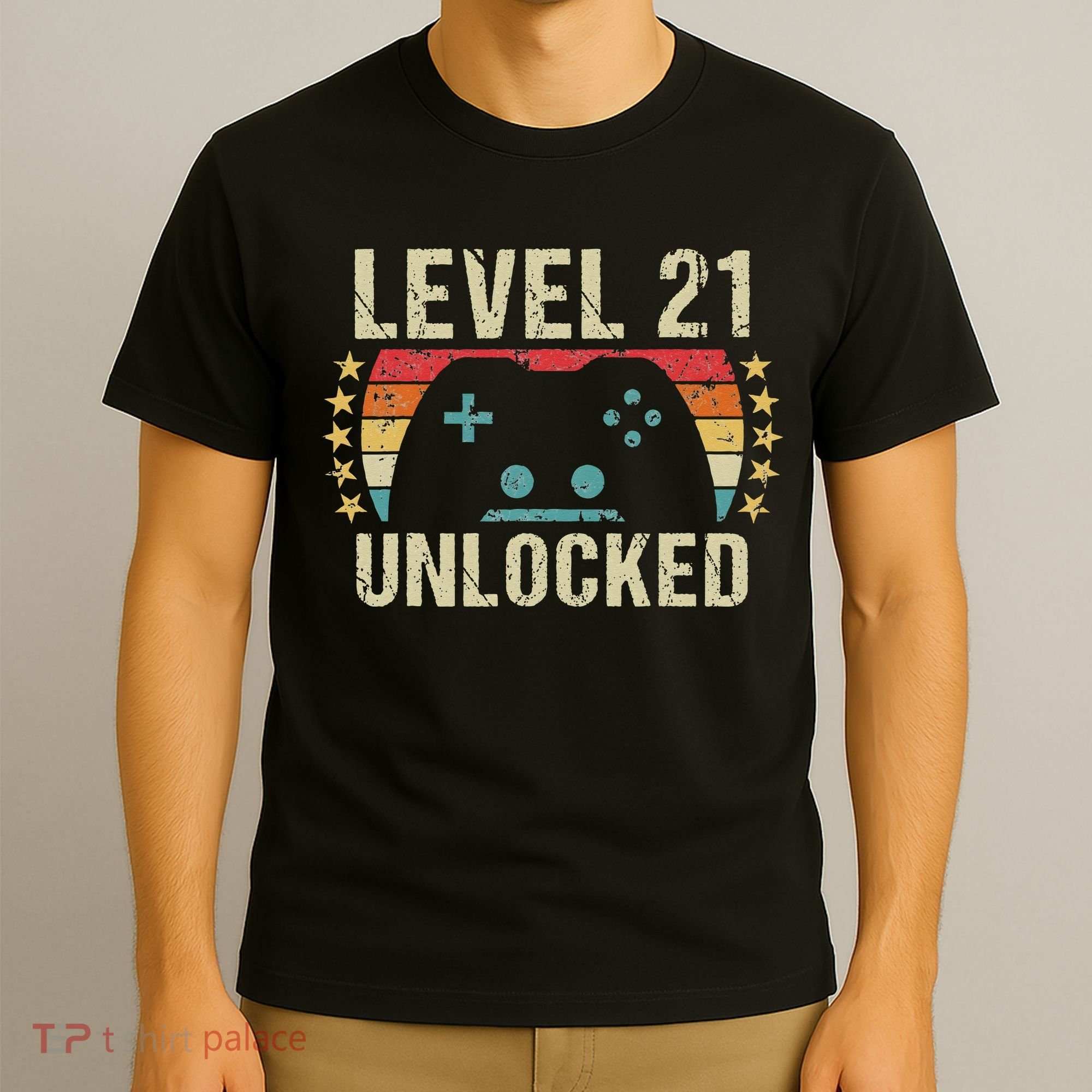 Gaming Vintage 21st Birthday Gift 21 Year Old Boy Girl Gamer T-Shirt