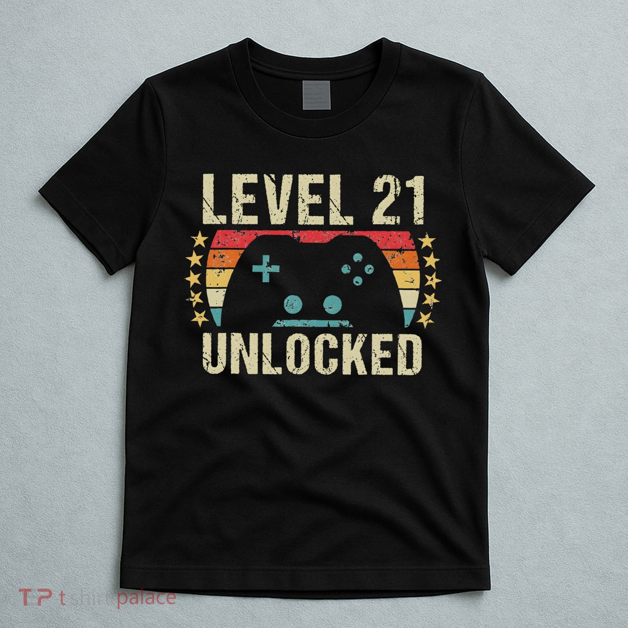 Gaming Vintage 21st Birthday Gift 21 Year Old Boy Girl Gamer T-Shirt