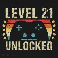 Gaming Vintage 21st Birthday Gift 21 Year Old Boy Girl Gamer T-Shirt thumb 7