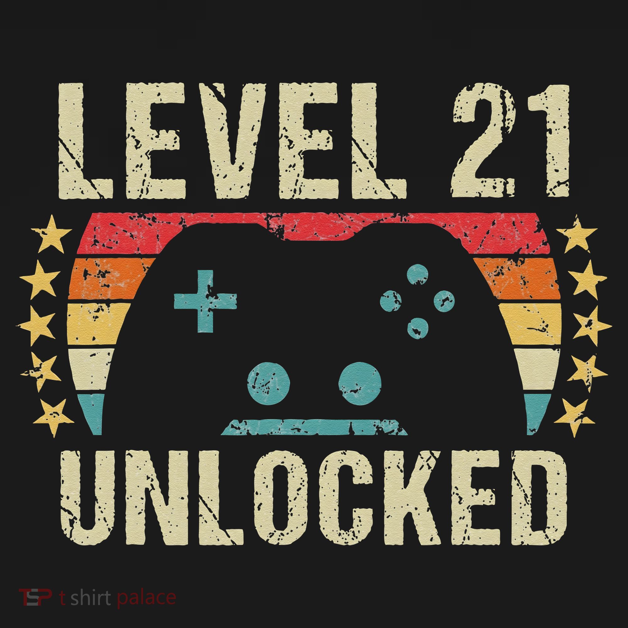 Gaming Vintage 21st Birthday Gift 21 Year Old Boy Girl Gamer T-Shirt