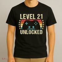 Gaming Vintage 21st Birthday Gift 21 Year Old Boy Girl Gamer T-Shirt thumb 3