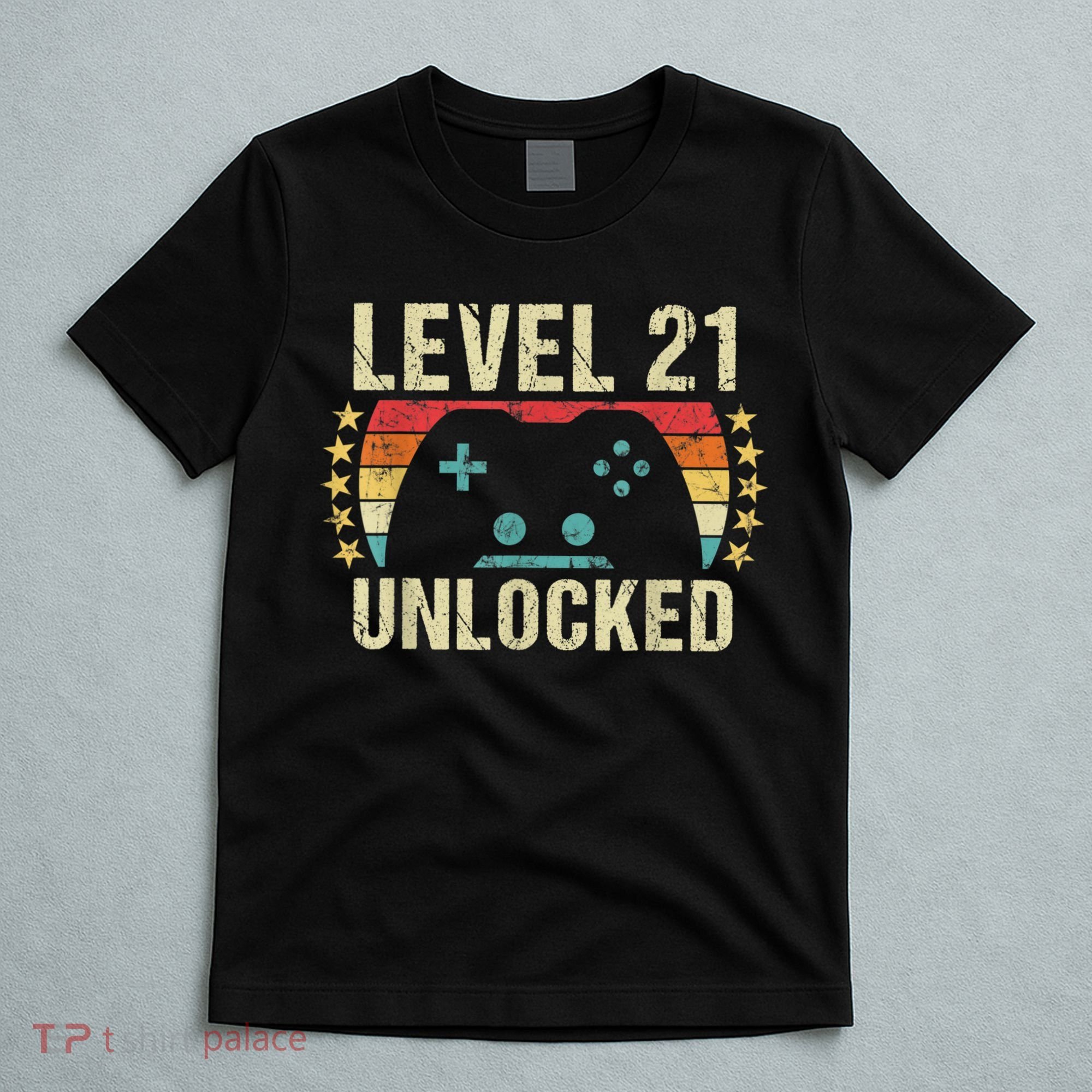Gaming Vintage 21st Birthday Gift 21 Year Old Boy Girl Gamer T-Shirt