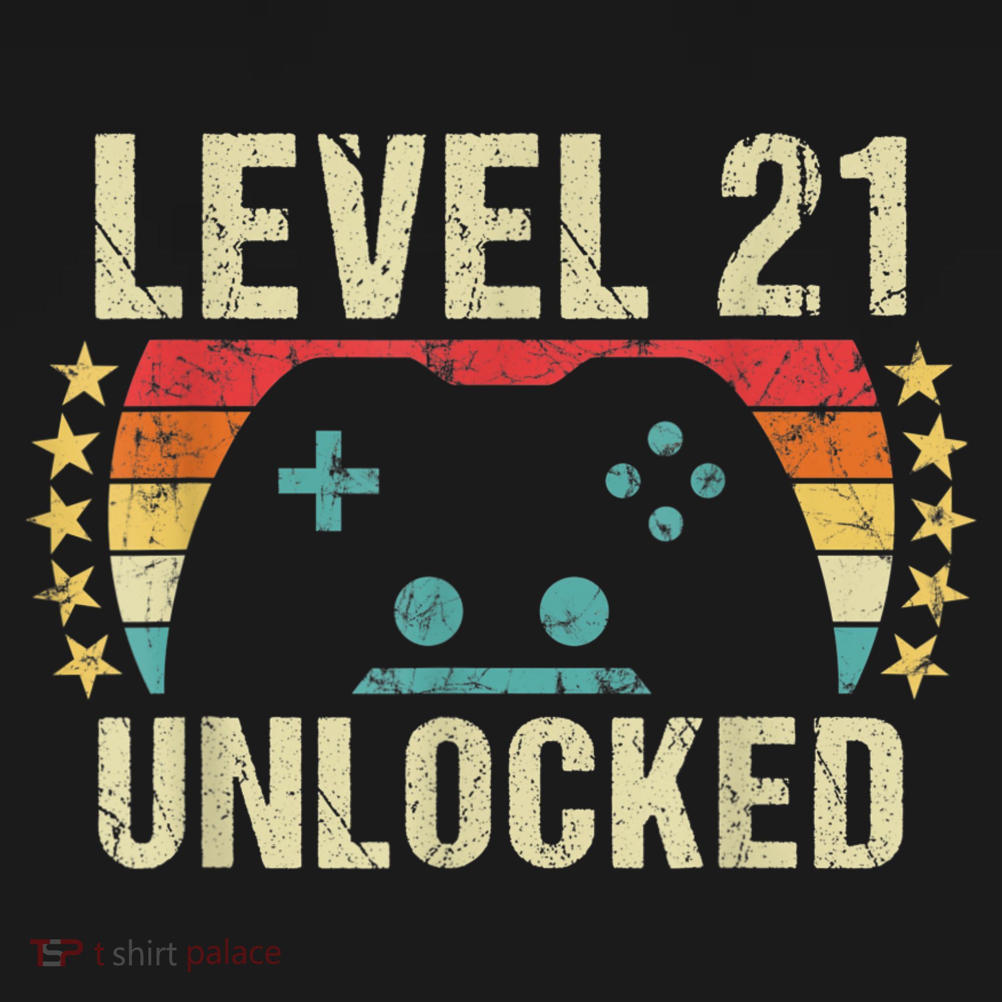 Gaming Vintage 21st Birthday Gift 21 Year Old Boy Girl Gamer T-Shirt
