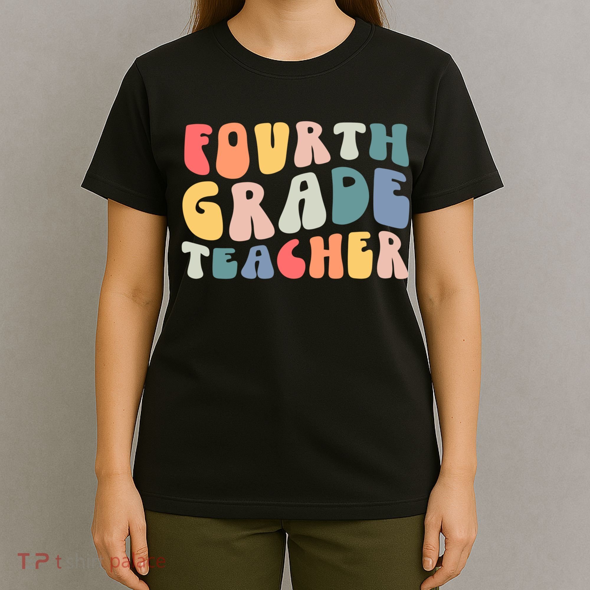 Groovy Vintage 4th Fourth Grade Teacher Back To School T-Shirt