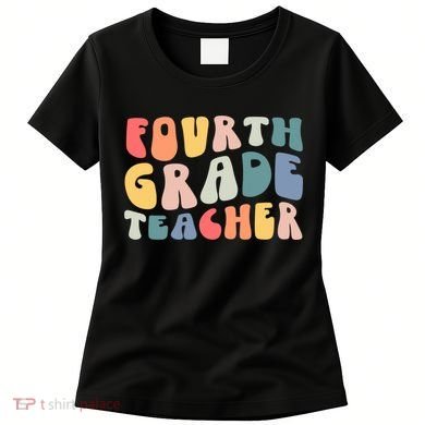 Groovy Vintage 4th Fourth Grade Teacher Back To School Women's T-Shirt