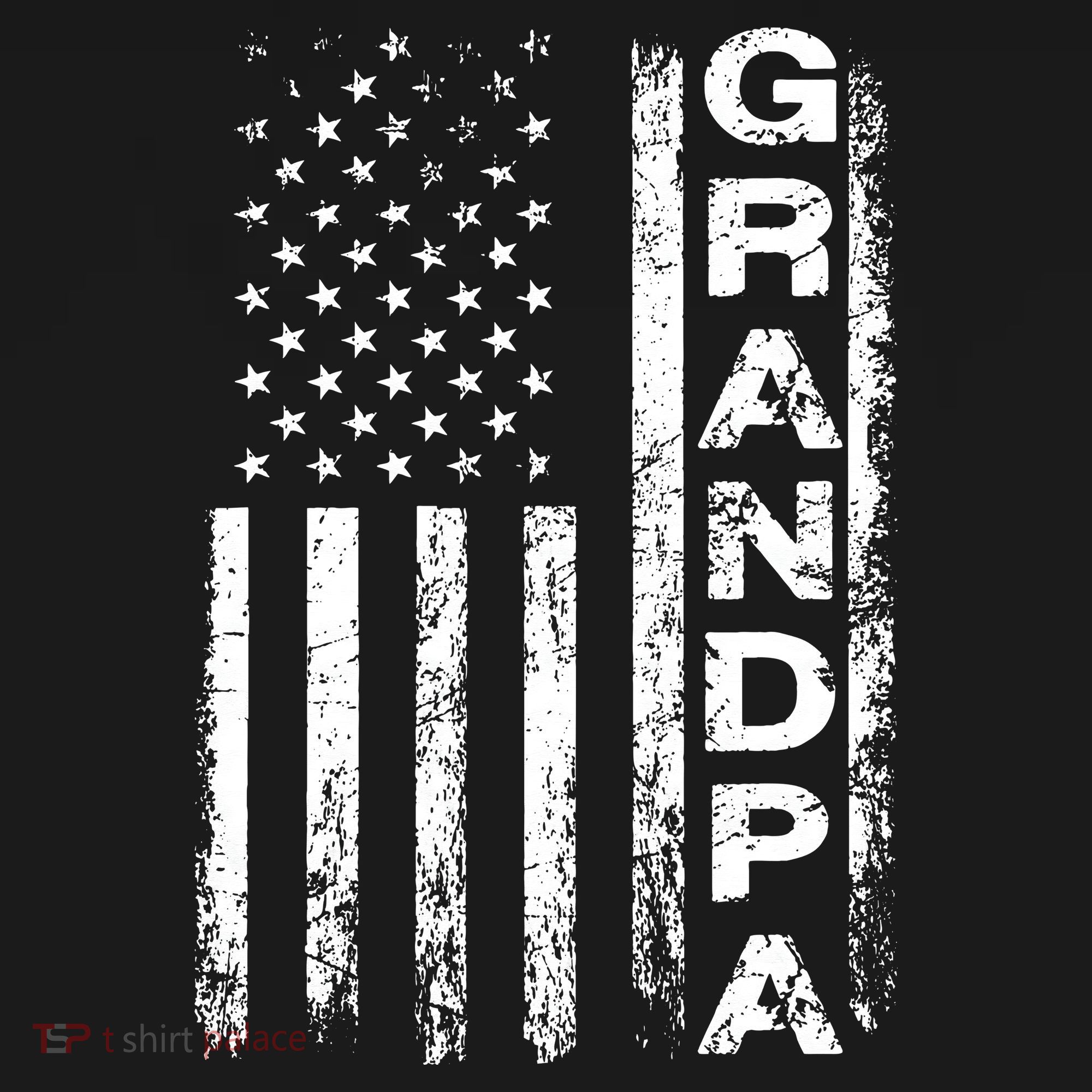 Grandpa Vintage American Flag Father's Day 4th of July Papa T-Shirt