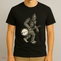 Grassquatch! Vintage Bigfoot & Bluegrass Banjo Music T-Shirt thumb 3