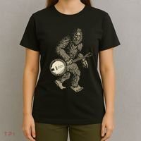 Grassquatch! Vintage Bigfoot & Bluegrass Banjo Music T-Shirt thumb 4