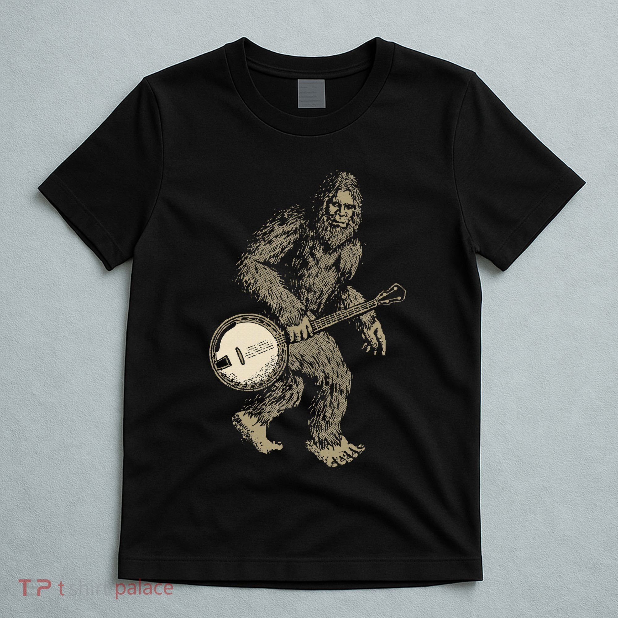 Grassquatch! Vintage Bigfoot & Bluegrass Banjo Music T-Shirt