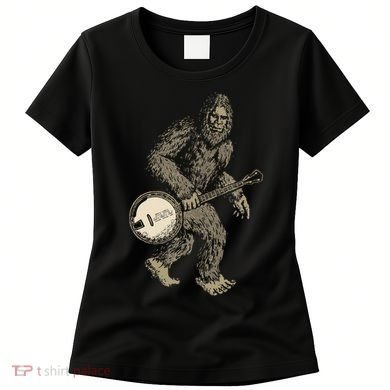 Grassquatch! Vintage Bigfoot & Bluegrass Banjo Music Women's T-Shirt
