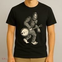 Grassquatch! Vintage Bigfoot & Bluegrass Banjo Music T-Shirt thumb 3