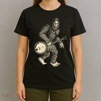 Grassquatch! Vintage Bigfoot & Bluegrass Banjo Music T-Shirt thumb 4