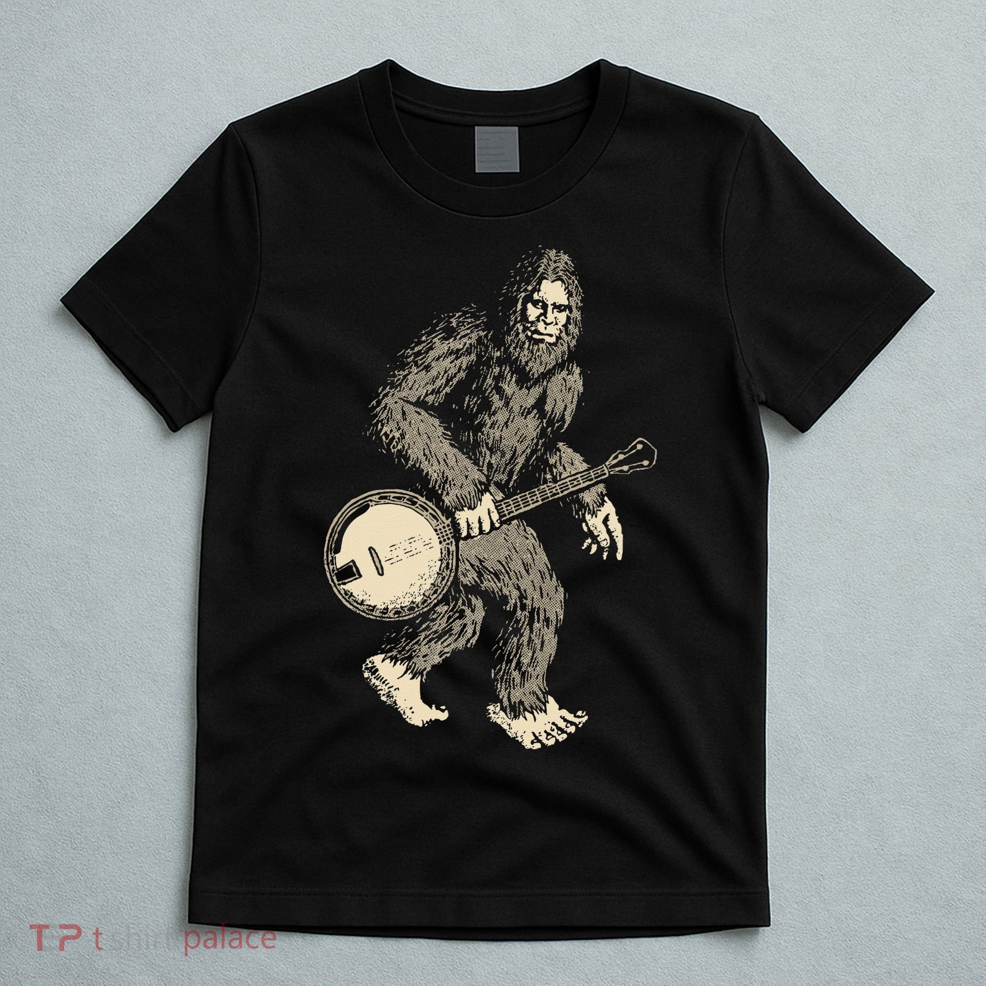 Grassquatch! Vintage Bigfoot & Bluegrass Banjo Music T-Shirt