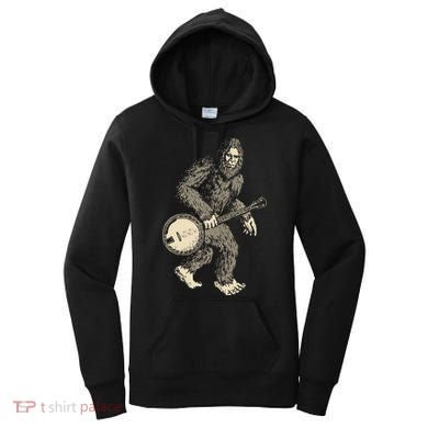 Grassquatch! Vintage Bigfoot & Bluegrass Banjo Music Women's Hoodie