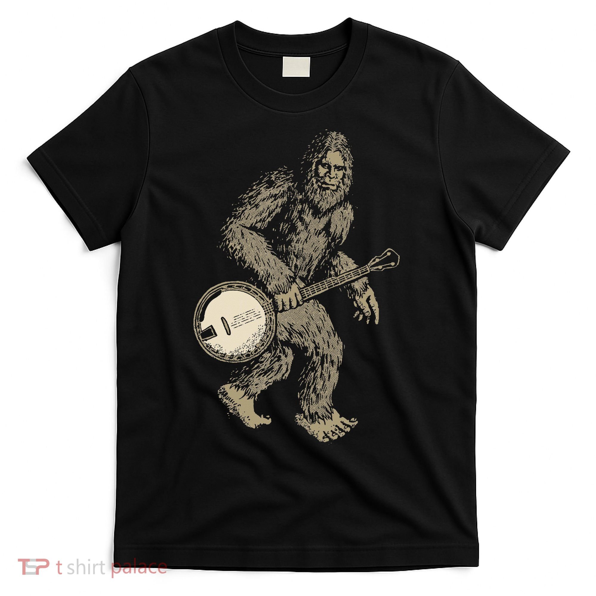 Grassquatch! Vintage Bigfoot & Bluegrass Banjo Music T-Shirt