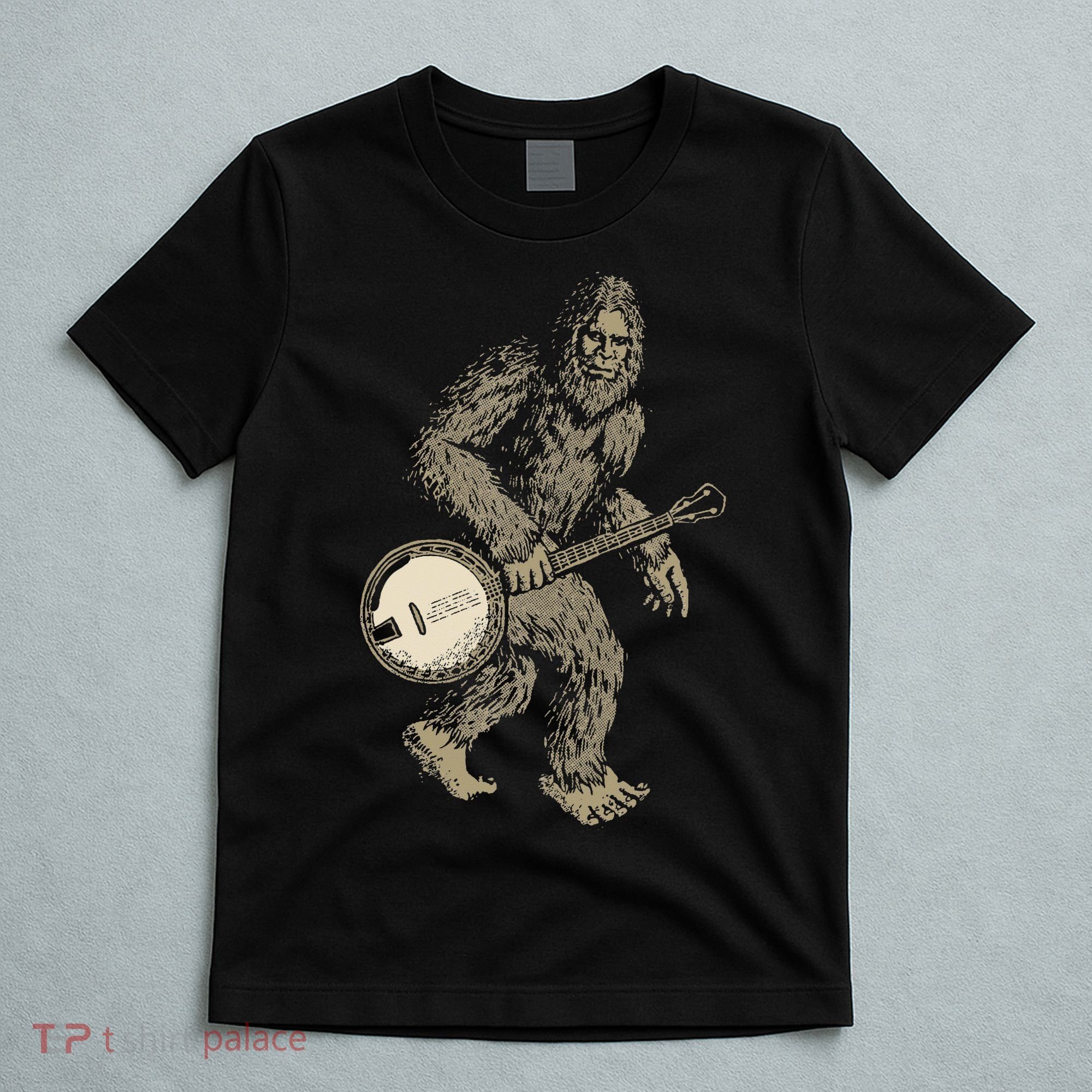 Grassquatch! Vintage Bigfoot & Bluegrass Banjo Music T-Shirt