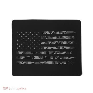 Grey Vintage Camo American Flag Mousepad
