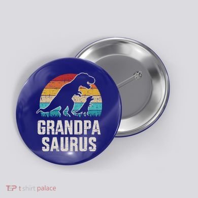 Grandpasaurus Vintage Dinosaur For Grandpa From Grand Gift Button