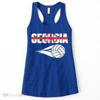 Georgia Volleyball Fans Jersey Gift Georgian Flag Sport Lovers Gift Women's Tank Top thumb 0