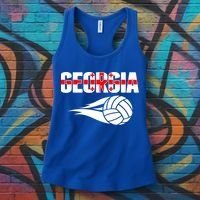 Georgia Volleyball Fans Jersey Gift Georgian Flag Sport Lovers Gift Women's Tank Top thumb 3