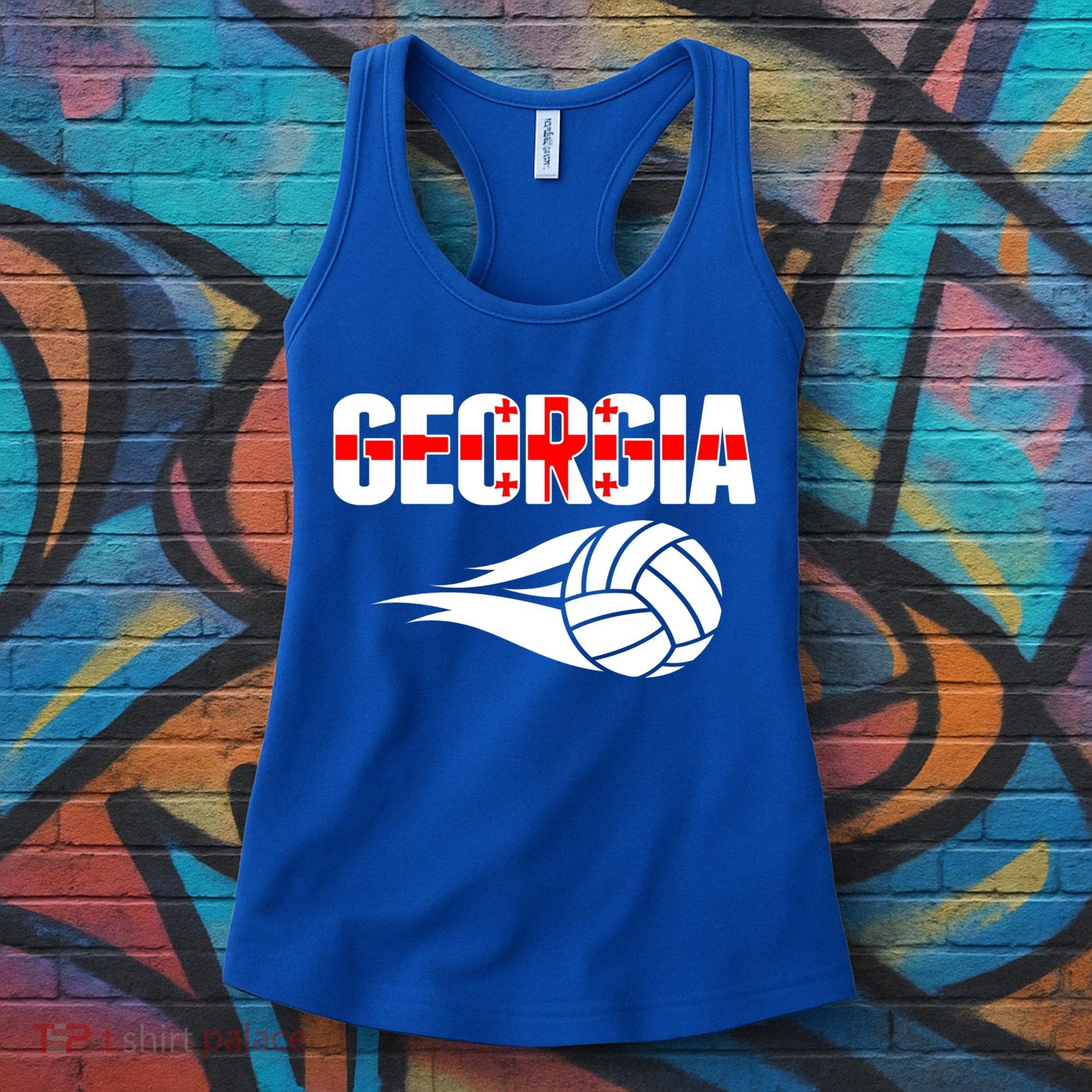 Georgia Volleyball Fans Jersey Gift Georgian Flag Sport Lovers Gift Women's Tank Top