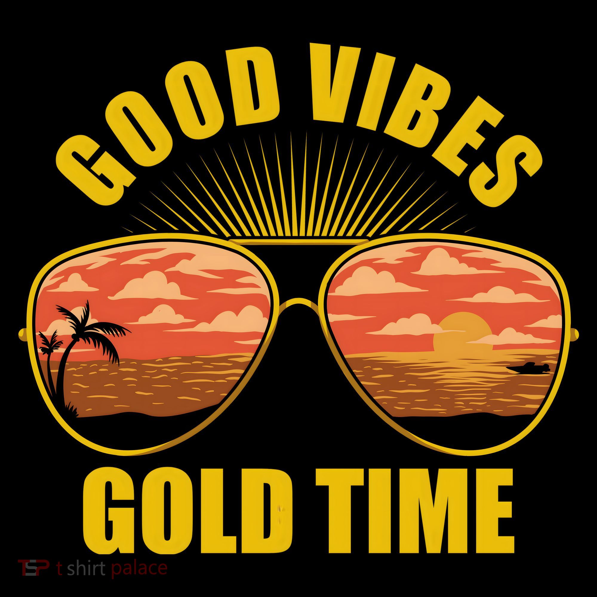 Good Vibes Gold Time Tropical Beach Coffee Mug