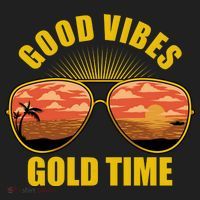 Good Vibes Gold Time Tropical Beach Tumbler thumb 3