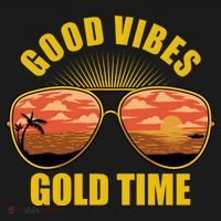 Good Vibes Gold Time Tropical Beach Ornament thumb 1